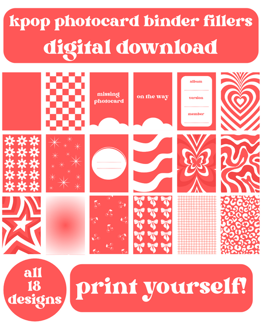 Red Binder Fillers Digital Download