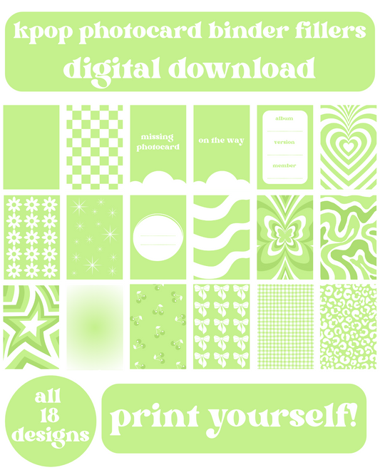 Green Binder Fillers Digital Download