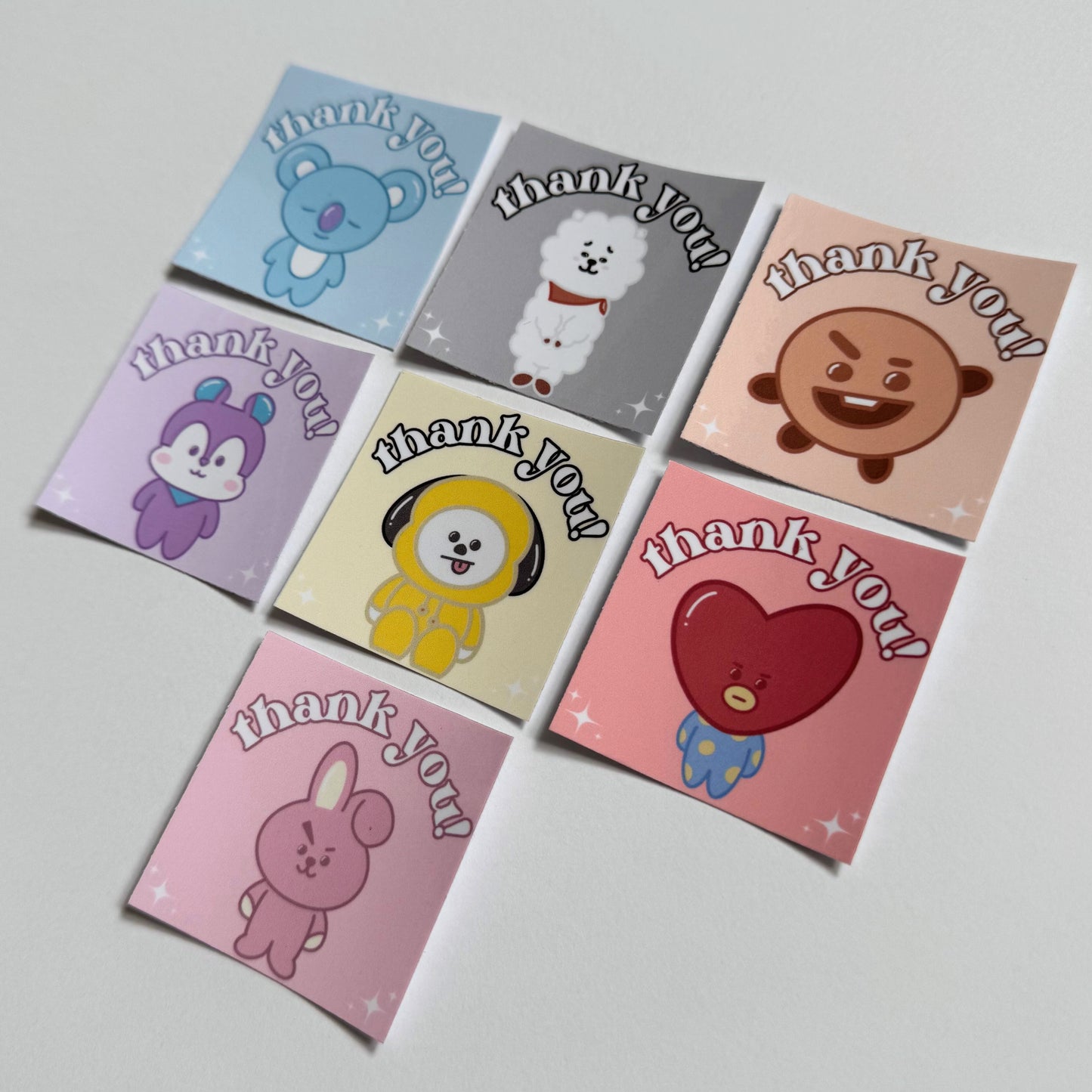 BT21 Glossy Thank You Mailing Stickers (10 Pack)
