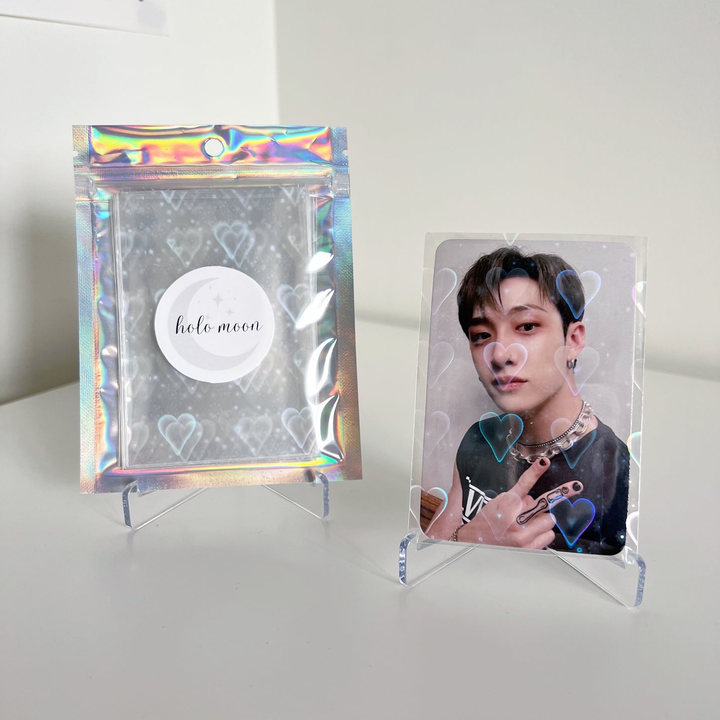Fundas holográficas para tarjetas fotográficas con forma de corazón (paquete de 25)