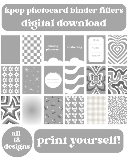 Grey Binder Fillers Digital Download