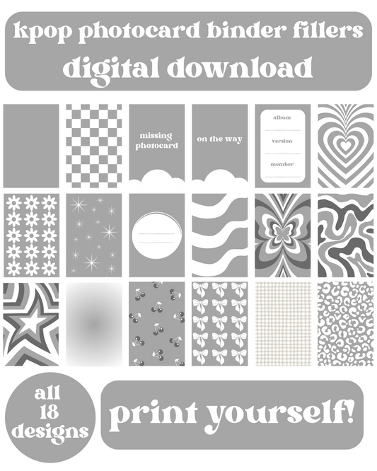 Grey Binder Fillers Digital Download