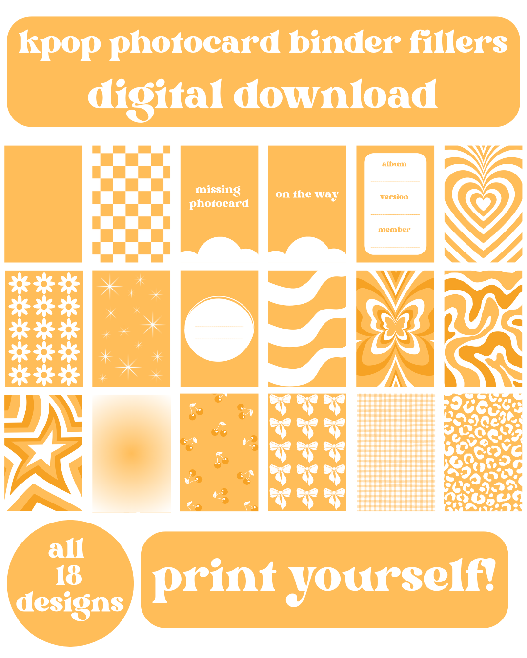 Pumpkin Binder Fillers Digital Download