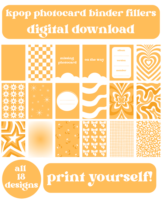 Pumpkin Binder Fillers Digital Download