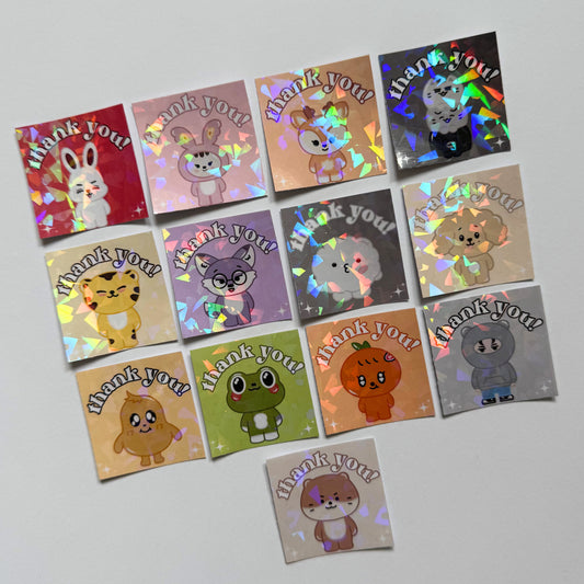 Miniteen Holographic Thank You Mailing Stickers (15 Pack)