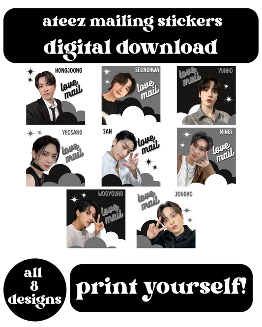 Ateez Love Mail Stickers Digital Download