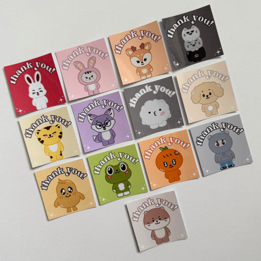 Miniteen Glossy Thank You Mailing Stickers (15 Pack)