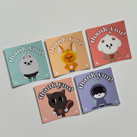PPULBATU Glossy Thank You Mailing Stickers (10 Pack)