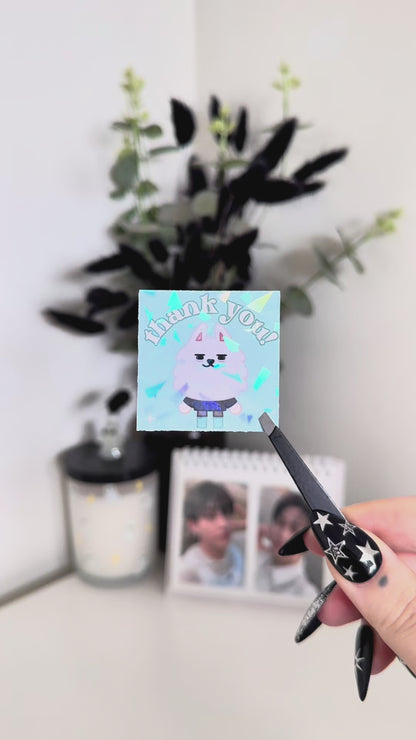 PPULBATU Holographic Thank You Mailing Stickers (10 Pack)